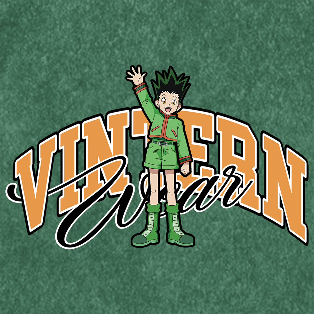 Vintern Gon - Unisex Oversized Vintage Wash T-Shirt (Green)