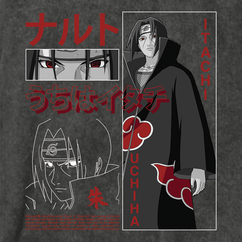 Vintern Itachi - Unisex Oversized Vintage Wash T-Shirt