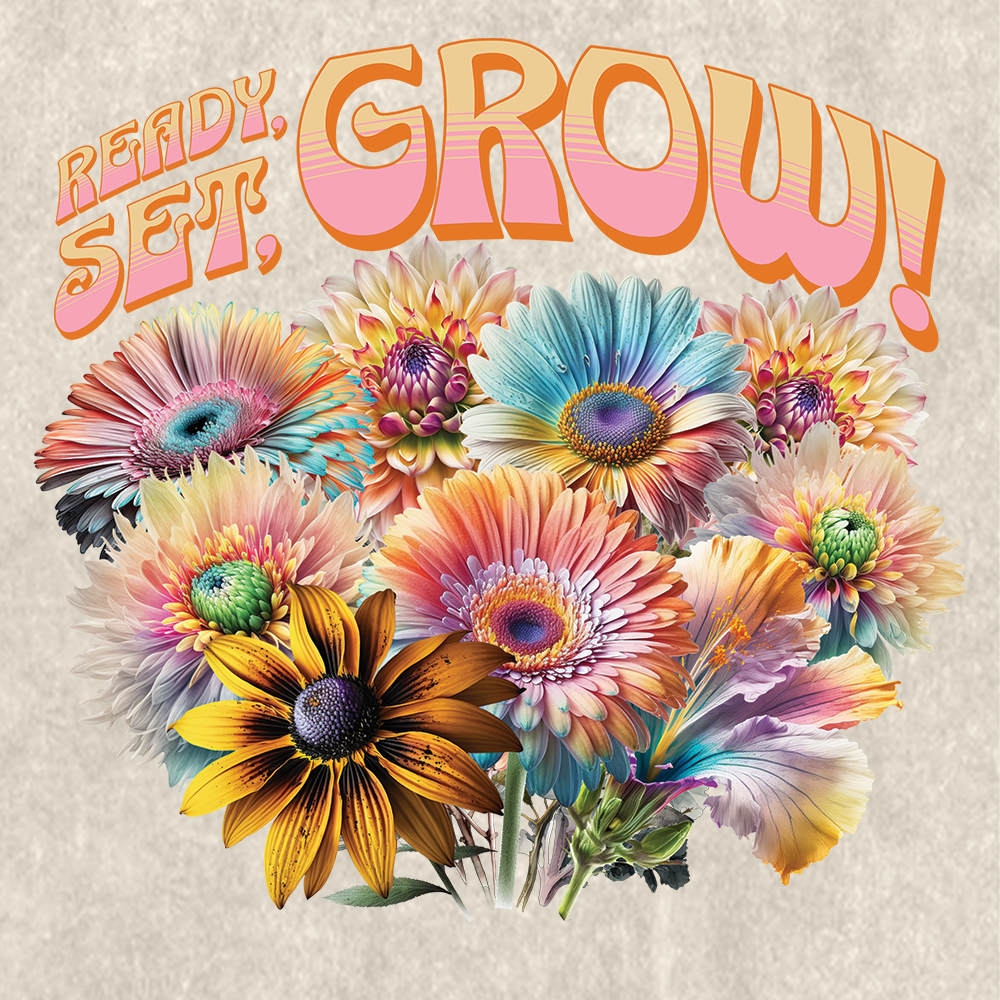 Ready, Set, Grow - Unisex Oversized Vintage Wash T-Shirt