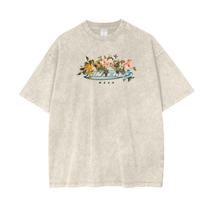 vintern,vintage,modern,streetwear,snow wash,vintage wash,floral,chrome,apparel,wear,clothes,shirts,tshirts,design,flowers,plants,hype,leaves,leaf,summer,tan,beige,cream,graphics,MOQ1,Delivery days 5