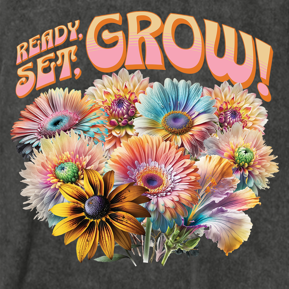 Ready, Set, Grow - Unisex Oversized Vintage Wash T-Shirt