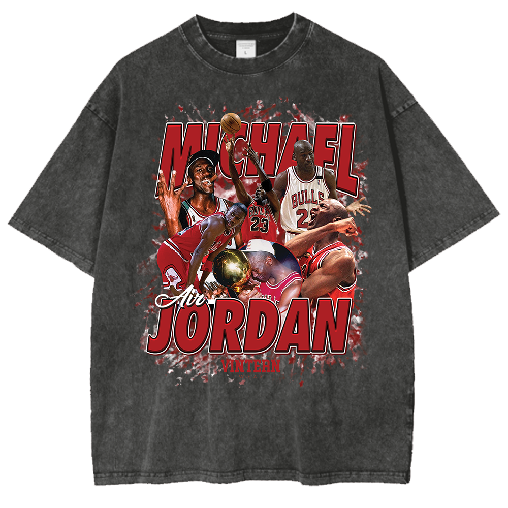 Vintern Air Jordan - Unisex Oversized Vintage Wash T-Shirt