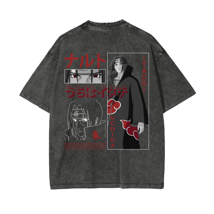 itachi,uchiha,naruto,akatsuki,anime,black,grey,gray,white,red,jutsu,japanese,text,english,drip,vinternwear,vintage,snow,washed,apparel,streetwear,design,cool shirt,tshirts,shirts,oversized,drop shoulder,large shirt,summer shirt,MOQ1,Delivery days 5